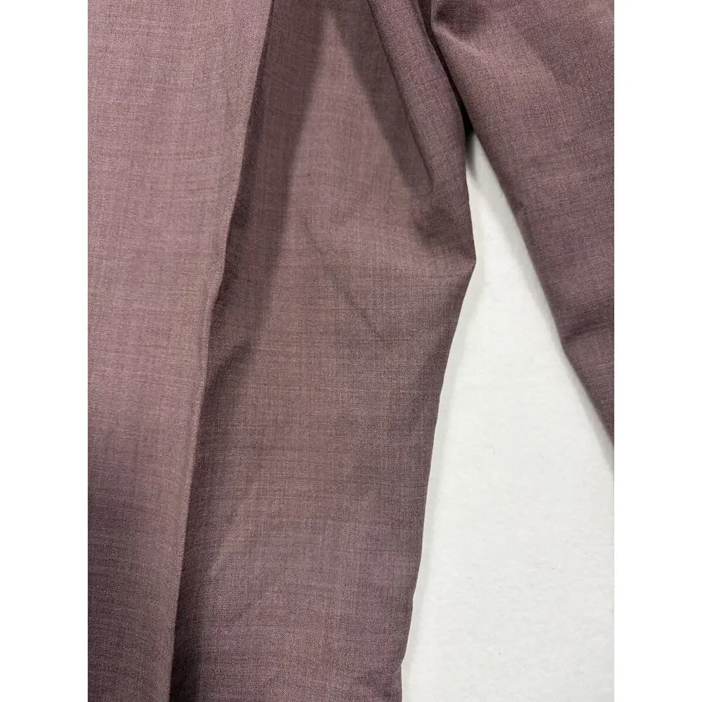 Saks Fifth Avenue Koby Pants Mens 34x32 Mauve Wool Blend Dress Pants Made Canada